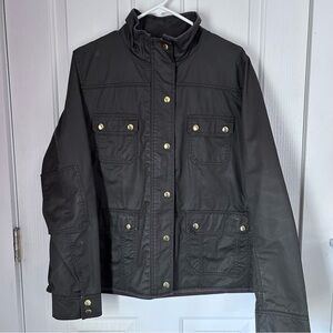 J. Crew Dark Olive Green Utility Jacket with Gold Accents